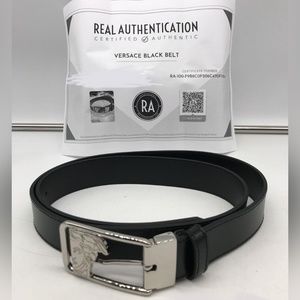 Versace Black Belt Sz 48 w/ COA